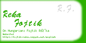 reka fojtik business card